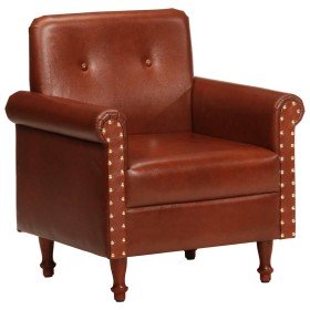 Sillón butaca de cuero auténtico marrón Sillón butaca de cuero auténtico marrón