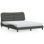 Cama sin colchón de tela gris oscuro 160x200 cm