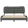 Cama sin colchón de tela gris oscuro 160x200 cm
