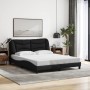 Cama sin colchón tela negro 160x200 cm