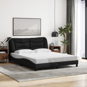 Cama sin colchón tela negro 160x200 cm