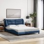 Cama sin colchón tela azul 160x200 cm