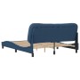 Cama sin colchón tela azul 160x200 cm