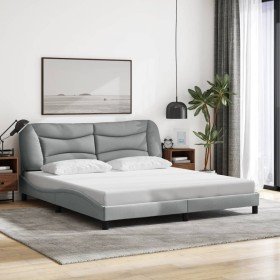 Cama sin colchón tela gris claro 180x200 cm en Camas y somieres | Comprar online en Foro24