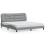 Cama sin colchón tela gris claro 180x200 cm