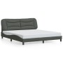Cama sin colchón de tela gris oscuro 180x200 cm