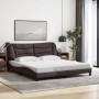 Cama sin colchón de tela marrón oscuro 180x200 cm
