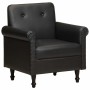 Sillón butaca de cuero auténtico negro