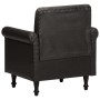 Sillón butaca de cuero auténtico negro