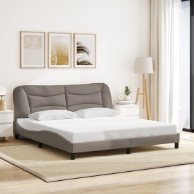 Cama sin colchón tela gris taupe 180x200 cm Cama sin colchón tela gris taupe 180x200 cm