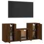 TV-Möbelset 3-teilig, braunes Eichensperrholz von vidaXL, TV-Möbel - Ref: Foro24-3188389, Preis: 112,74 €, Rabatt: %