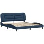 Cama sin colchón tela azul 180x200 cm
