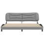 Cama sin colchón tela gris claro 200x200 cm