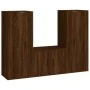 TV furniture set 3 pieces brown oak plywood by vidaXL, TV Furniture - Ref: Foro24-3188749, Price: 154,93 €, Discount: %