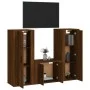 TV furniture set 3 pieces brown oak plywood by vidaXL, TV Furniture - Ref: Foro24-3188749, Price: 154,93 €, Discount: %