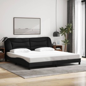 Cama sin colchón tela negro 200x200 cm