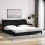 Cama sin colchón tela negro 200x200 cm
