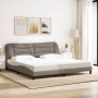 Cama sin colchón tela gris taupe 200x200 cm