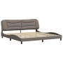 Cama sin colchón tela gris taupe 200x200 cm