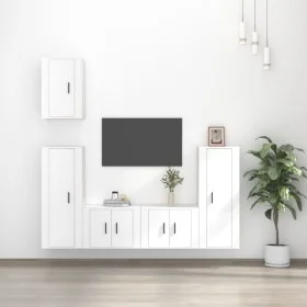 5-teiliges TV-Möbelset aus weißem Sperrholz von vidaXL, TV-Möbel - Ref: Foro24-3188774, Preis: 217,07 €, Rabatt: %