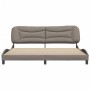 Cama sin colchón tela gris taupe 200x200 cm