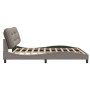 Cama sin colchón tela gris taupe 200x200 cm