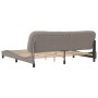 Cama sin colchón tela gris taupe 200x200 cm