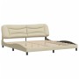 Cama sin colchón tela color crema 200x200 cm