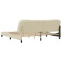 Cama sin colchón tela color crema 200x200 cm