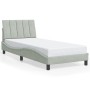 Estructura de cama sin colchón terciopelo gris claro 80x200 cm