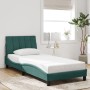 Estructura de cama sin colchón terciopelo verde oscuro 80x200cm