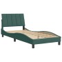 Estructura de cama sin colchón terciopelo verde oscuro 80x200cm