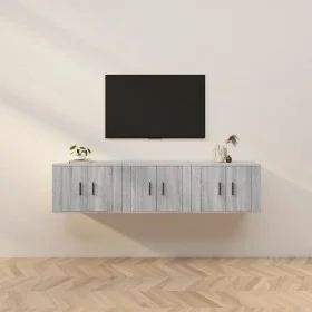 Wand-TV-Schränke 3 Stück Sonoma grau 57x34,5x40 cm von vidaXL, TV-Möbel - Ref: Foro24-3188348, Preis: 126,84 €, Rabatt: %