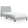 Estructura de cama sin colchón terciopelo gris claro 90x190 cm