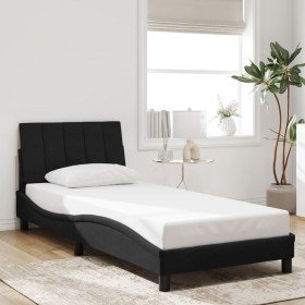 Estructura de cama sin colchón terciopelo negro 90x190 cm Estructura de cama sin colchón terciopelo negro 90x190 cm