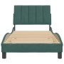 Estructura de cama sin colchón terciopelo verde oscuro 90x190cm