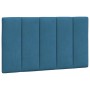 Estructura cama con cabecero terciopelo azul 90x190 cm