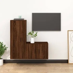 TV-Möbelset 2-teilig, braunes Eichensperrholz von vidaXL, TV-Möbel - Ref: Foro24-3188725, Preis: 98,13 €, Rabatt: %