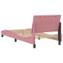 Estructura de cama sin colchón terciopelo rosa 90x190 cm