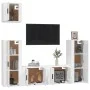 TV-Möbelset 5-teilig aus glänzend weißem Sperrholz von vidaXL, TV-Möbel - Ref: Foro24-3188784, Preis: 220,74 €, Rabatt: %