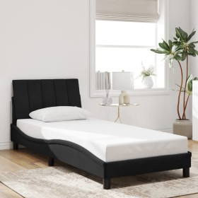 Estructura de cama sin colchón terciopelo negro 90x200 cm