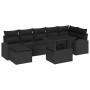 Conjunto de sofá de jardín con cojín 8 pcs Negro