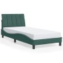 Estructura de cama sin colchón terciopelo verde oscuro 90x200cm