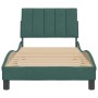 Estructura de cama sin colchón terciopelo verde oscuro 90x200cm