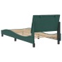 Estructura de cama sin colchón terciopelo verde oscuro 90x200cm