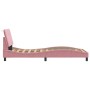 Estructura de cama sin colchón terciopelo rosa 90x200 cm