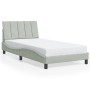 Estructura de cama sin colchón terciopelo gris claro 100x200 cm