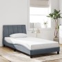 Estructura de cama sin colchón terciopelo gris oscuro 100x200cm