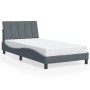Estructura de cama sin colchón terciopelo gris oscuro 100x200cm