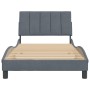 Estructura de cama sin colchón terciopelo gris oscuro 100x200cm